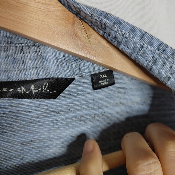 Travis Mathew Excursion Heather Gray Blue Golf Polo‎ Shirt Mens Cotton Blend XXL - Picture 5 of 7